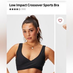 Fabletics black cross over bra- NWT
